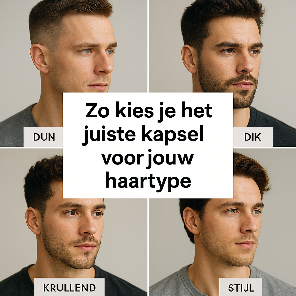 Zo kies je het juiste kapsel voor jouw haartype – visuele gids met mannen met dun, dik, krullend en stijl haar.